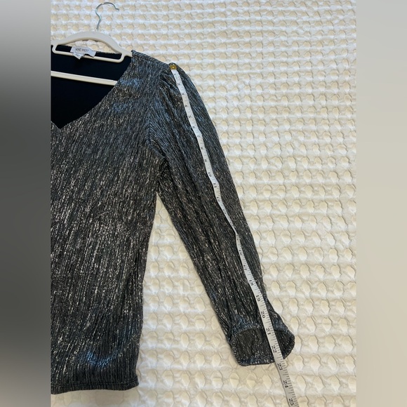 Nine West Metallic-Threaded Blouson-Sleeve Top - Picture 13 of 13